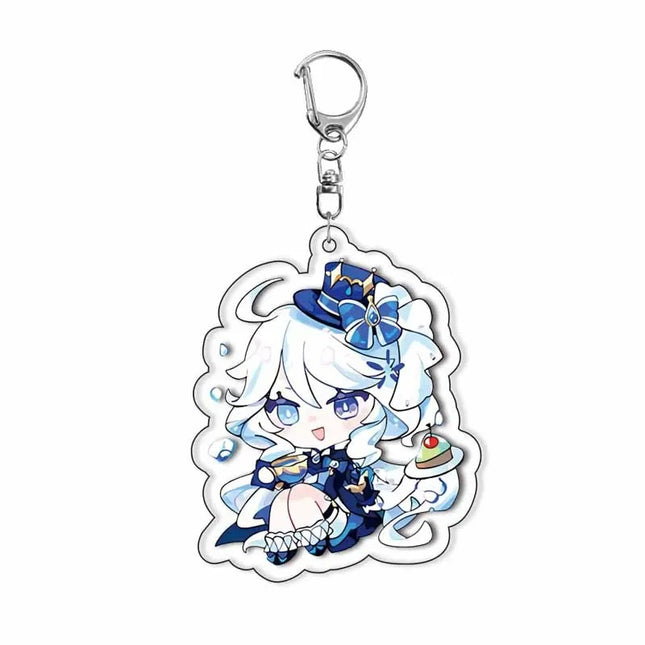 Genshin Impact Furina Arlecchino Neuvillette Lynette Lyney Wriothesley Keychain Anime Game Pendant Accessories Gift