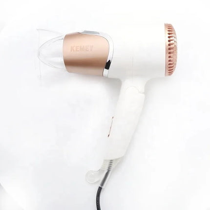 Kemei Compact Travel Hair Dryer with Folding Handle Mini Portable Powerful Blow Dryer with Heat Protection Include Concentrator