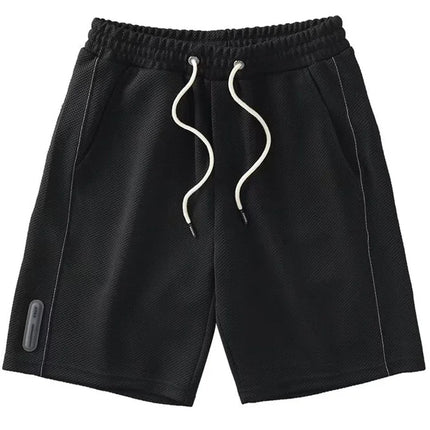 Summer Men's Waffle Y2K Shorts New Korean Fashion Drawstring Baggy Short Pants Fitness Breathable Streetwear Gym Bermuda