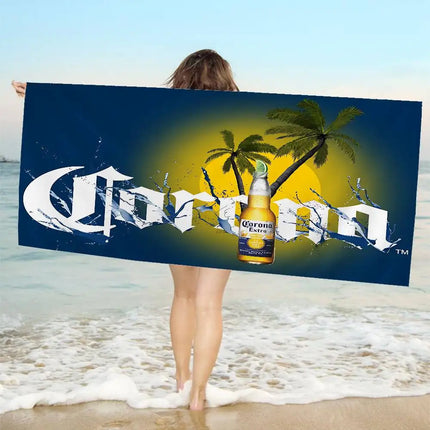 Corona Extra Beer Bath Towel Microfiber Soft Water Absorbing Breathable For Girl Kids Decorative Cartoon Beach Towel