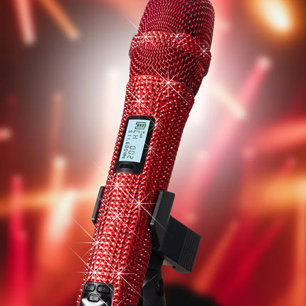 Wireless Karaoke Mic SKM9000 Custom Diamond-Encrusted  Microphone For Live Streams  Karaoke Shining Stage Essential