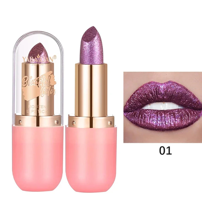 Chameleon Lipstick Color Changing Matte Glitter Diamond Lipstick Waterproof Pearl Shine Lip Gloss Sexy Makeup
