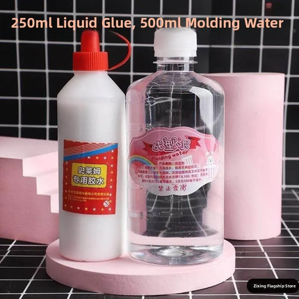 Slime Bubble Glue Fairy Shaping Water Magic Liquid Clay Making Substitute Borax Water Anti Stick Hand Pet Toy Set Universal