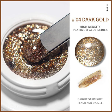 1Box Metallic Gel Gold Mirror Effect Gel Nail Polish French Nail Art Line/Flower Painting Gel Glitter UV Gel Nail Soak Off #8YQW