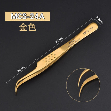 1pcs Vetus MCS Series Blue/Gold/Colorful Russian Volume Bloom Eyelash Extension Tweezers Stainless Precision Lash Tweezers Tools