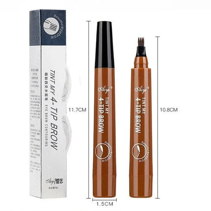 4 Point Eyebrow Pencil 4 Prong Tip Eyebrow Pen 4 Fork Eyebrow Pencil Waterproof Liquid Eyebrow Pencil Long Lasting Like Real