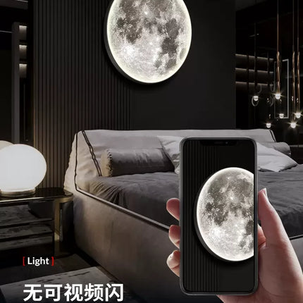 LED Wall Light Remote Dimming Moon Earth Wall Light Modern New Study Room Bedroom Corridor Apartment Villa Lighting Decoration