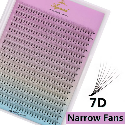 AGUUD XL Mega Tray Thin Pointy Base Narrow Premade Fans Eyelash Extension Korea Silk Russian Volume Lash Premade Narrow Fan