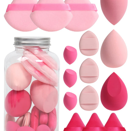 Spring 15 Cans,3 Loose Powder Puffs & 3 Mini Loose Powder Puffs & 3 Mini Makeup Eggs & 3 Mini Air Cushion Puffs, Foundation Mix