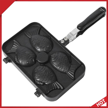 Non-Stick Taiyaki Cake Maker Four Fish Shaped Fry Pan Waffle Molds DIY Takoyaki Cake Oven Breakfast Machine Waffle Maker