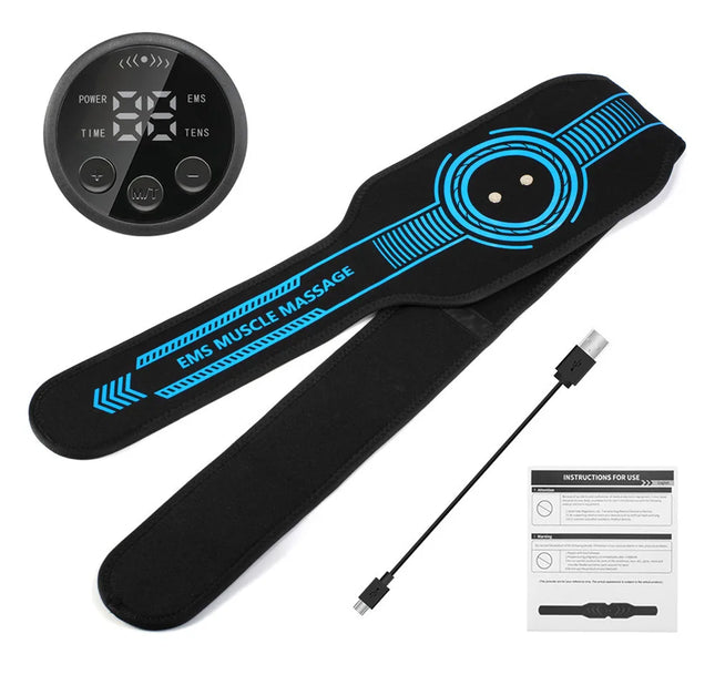 Smart EMS Ab Stimulation Belt - Rechargeable Muscle Toner for Home Gym Fitness & Body Contouring