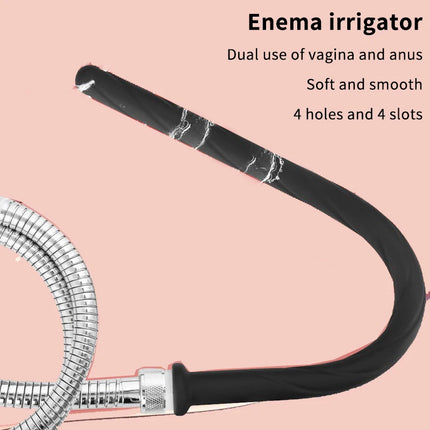 Deep Anal Plug with Washing Tube Long Silicone Buttplug Cleaning Accessory for Couples Vaginal & Anus Shower Sex Toy for Men