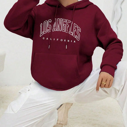 Los Angeles Art Letter Design Women Hoodies American Style Casual Hoody Autumn Hip Hop Female Hoodie Casual Fleece Clothing