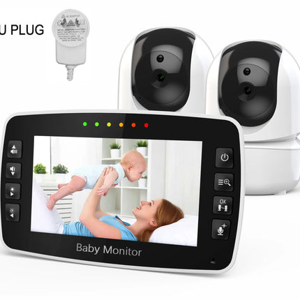 New Baby Monitor Two camera 4.3Inch Wireless With PTZ Camera High Security Camera Night Vision Temperature Monitoring Baby