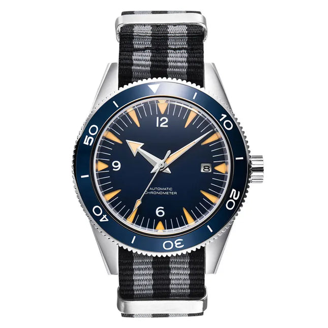 41MM Sapphire Glass 100m Waterproof Japan  Automatic Luminous Mens Watch Nylon Strap