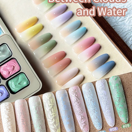 MORDDA 9 Colors Patting Glue Smudge Canned High Saturation Popular Semi-Solid Nail Polish Glue Women's Salon Manicure DIY
