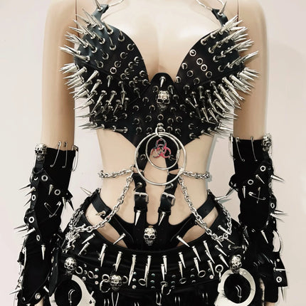 Gothic Tank Tops Punk Tank Tops halter topy2k clothes y2k crop top gothic clothes y2k top rivet Tank Tops Skull top vintage top