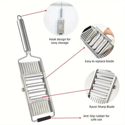 MultiPurpose Vegetable Slicer 4 in1 Vegetable Slicer Stainless Steel Shredder Cutter Cuts Set Manual Fruit Carrot Potato Grater