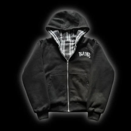 Ins Harajuku Hat Hoodie Spring/Autumn New Style Trendy Brand Casual Versatile Work Clothes Checkered Unisex