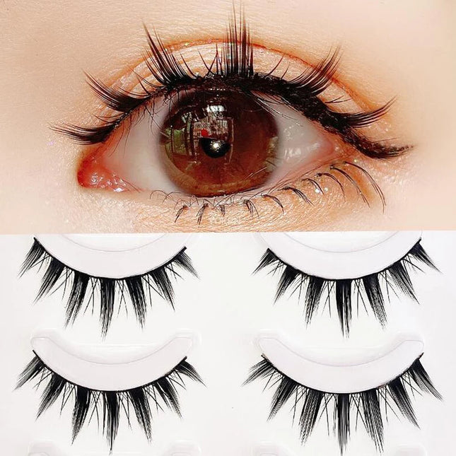 New Cat Eye Lashes Mink Eyelashes 3D Curl Winged Natural Realistic Messy End Eye Elongated Thick False Eyelashes Soft Fake Lashes
