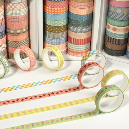 20 Rolls Skinny Washi Tape Scrapbooking School Supplies Basic Slim Decorative Adhesive Tape Stationery Decoration Masking Tape