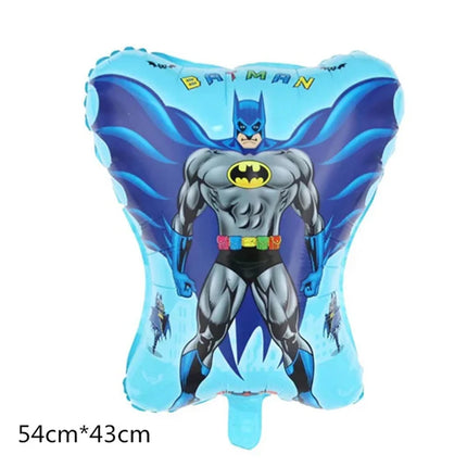 6pcs Cartoon Batman Superhero Baby Shower Boy Balloons Set Number Foil Balloons Children's Birthday Party Balloons Supplies