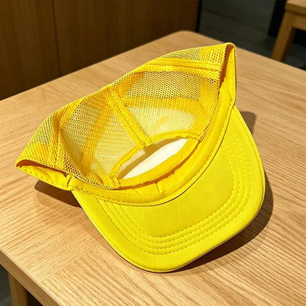 Anime Cartoon Super Brothers Cosplay Baseball Hat Breathable Sun Protection Yellow Question Block Baseball  Sun Shading Cap