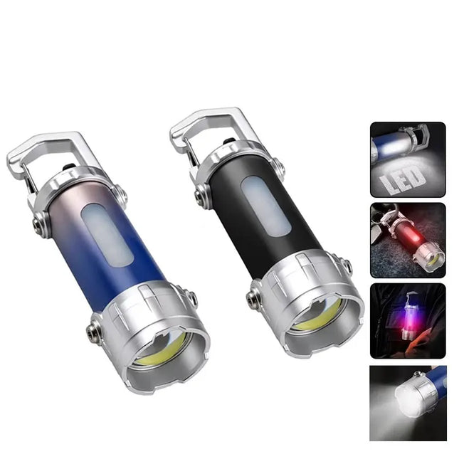 Portable MINI LED COB Handheld Flashlights High Brightness Keychain Work Lamp Emergency Work Lamp For Outdoor Camping Walking