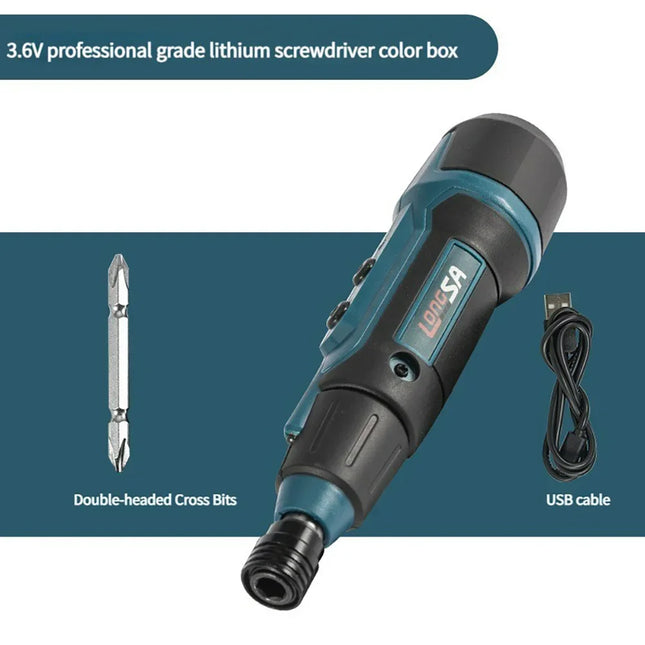 2Nm 3.6V 200r/min Electric Screwdriver Small Wireless Screwdriver Drill Screw Driver Set Rechargeable Electrician Screwdrivers