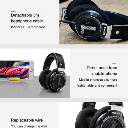 Philips Original SHP9500 Wired Headphones HiFi Stereo HD Mic Call Earphones Sports Running Headset iPhone Android Universal