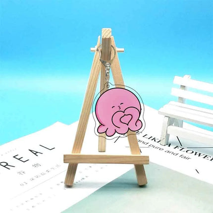 Anime Takopi’s Original Sin Cosplay Keychain Kawaii Pink Octopus Acrylic Pendant Key Chain Keyring Bag Accessories Prop Gift