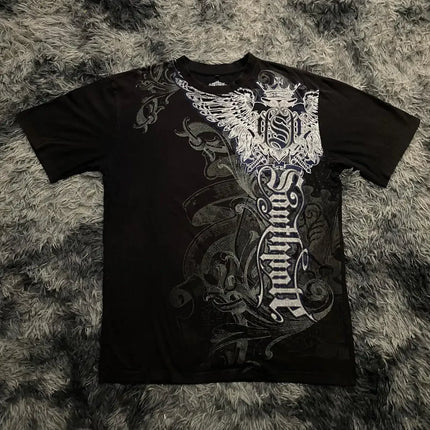 South pole High Street men Short Sleeve Y2K Graphic Print Oversized T Shirt Harajuku Gothic Round Neck Cotton Short Sleeve Tops