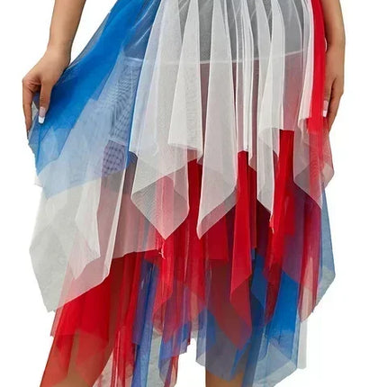 Fashion Summer Tutu Women Skirt Harajuku Tulle Bottom Faldas Casual High Waist Midi Mesh Skirts Woman Clothes Saia Jupe Femme