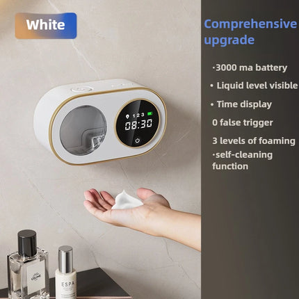Wall Mounted Automatic Soap Dispenser with Large Capacity Non-contact Rechargeable Sensor Kitchen with LED Intelligence Cleaning
