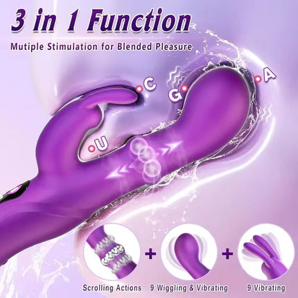 Vibrator Rotating Squeeze Dildo Adult Sex Toys 3 IN 1 G Spot Rabbit Vibrators Female Clitoral Stimulator 10 Vibrating Adult Toys