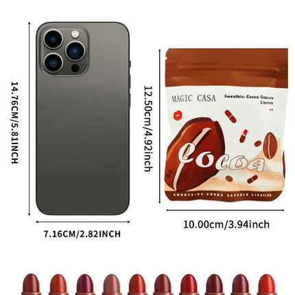 10-Color Capsule Lipstick Set Featuring Naturally Long-Lasting Mini Matte Lipsticks And Lip Gloss,Long-lasting makeup