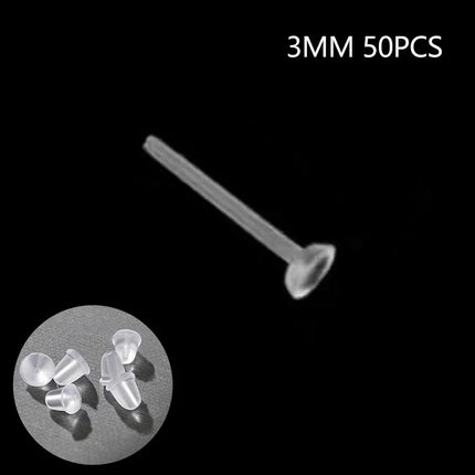 10/20/50/100PCS Transparent Earrings Jewelry Parts Decor  Plastic Stud Earring Anti Allergy Ear Protect From Ear Hole Blockage