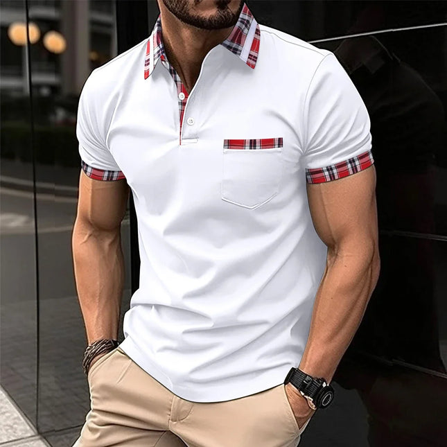 Summer Men Clothes Short Sleeve Fashion Polo Shirt Men Casual Stripe Tops Polo Shirt 100% Polyester