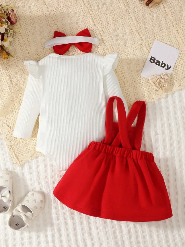 New Autumn and Winter Solid Color Ha Yi Small Bow Dress Headband Three-Piece Set, Suitable for Daily Outings