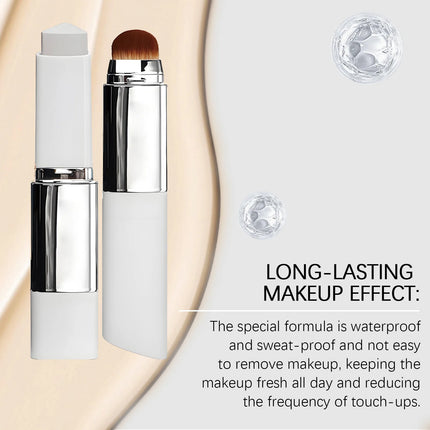 Dual-Action Color-Changing Foundation Stick - Skin-Nourishing, Lightweight Matte Finish, All-in-One Portable Makeup Stick