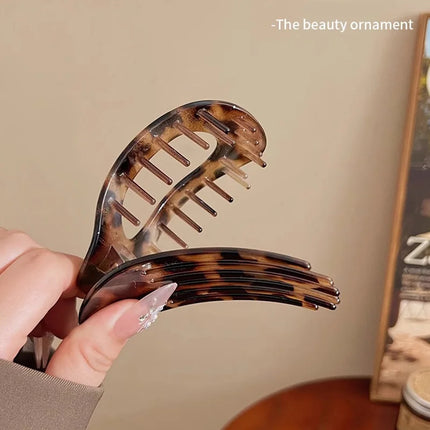 Vintage Solid Oval Teeth Hair Clip For Women Girl Long Hair Holder Hairpin Headband Back Head Hair Claw Fashion Hair Accessories