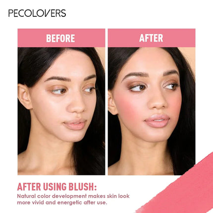 3-Shades Push-Pull Blusher - Dual-Use for Lips & Cheeks & Eyes, Long Lasting & Moisturizing, Easy to Apply, Natural Finish