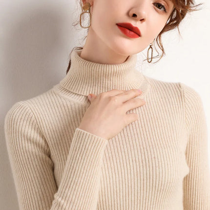 Heliar Women Fall Turtleneck Sweater Knitted Soft Pullovers Cashmere Jumpers Basic Soft Sweaters For Women 2024 Autumn Winter