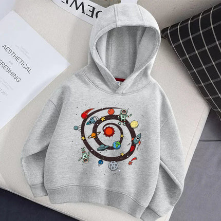 Aimi Lakana Childrens Winter Jogging Sweater Boys Leisure Hoodie Solar System Design Coat Long Sleeve Clothes