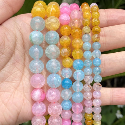 Natural Stone Beads Round Morganites Tourmalines Aquamarines Jades Quartzs Crystals Spacer For Jewelry Making DIY Bracelet
