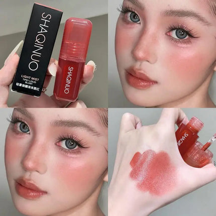 Peach Pink Blush Liquid Moisturizing Smooth Long Lasting Non Fading Facial Contouring Brightening Essential Natural Makeup