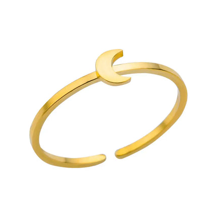 316L Stainless Steel Shell Rings for Women Adjustable Gold Color Little Star Open Rings Female Jewelry Weddings Gifts New Trendy