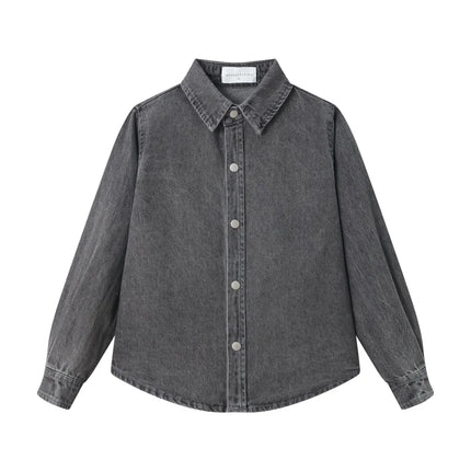 Clearance sale AS AW25 Grey denim collection + jersey ribbing family matching clothes boys girls clothing
