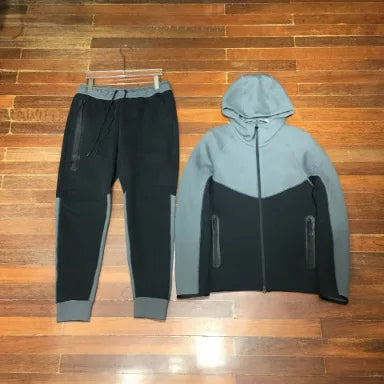 Men Knit Zip Hoodie Pants Set Sports - Windproof Cotton Casual / Ensemble Homme Hoodie Zip Pantalon - Coupe-Vent Coton