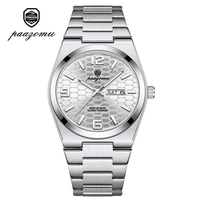PAAZOMU Sport Luxury Men's Wristwatch High Quality Waterproof Luminous Watch For Men Fashion Date Week Quartz Men's Watches Reloj